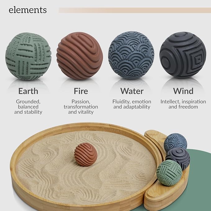 ENSO Zen Garden for Desk, Japanese Bamboo Sand Tray Therapy Kit | Lead-Free - Image 7