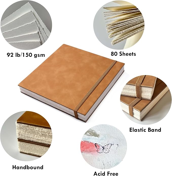 tumuarta Deckle Edge Paper Sketchbook, 92 LB, 150 GSM, 80 Sheets Mixed Media - Image 2