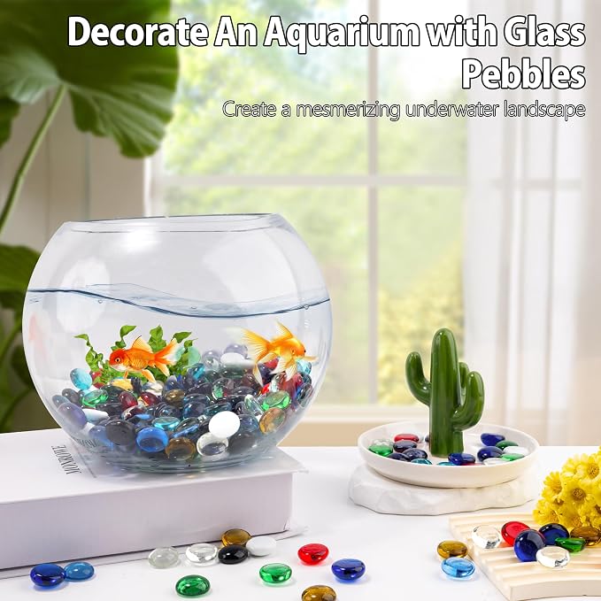 1LB Mix Glass Marbles, Transparent and Smooth Flat Glass Beads - Image 4