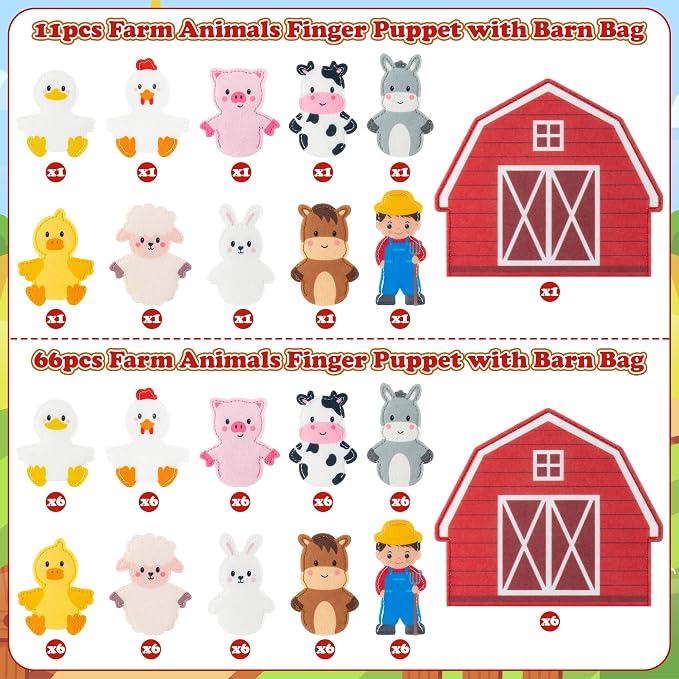 COcnny Farm Animal Finger Puppets - Image 2