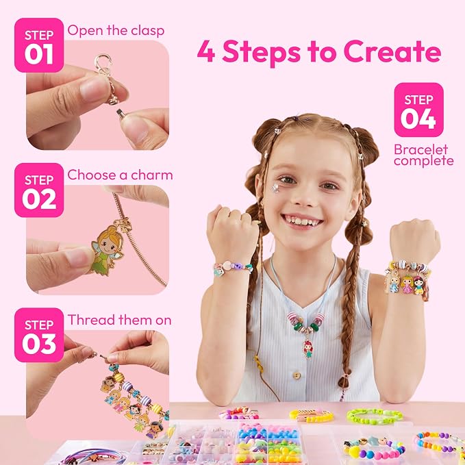 JOVA Klever Kits Princess Bracelet Making Kit, Jewelry Making Kit, Bracelets - Image 3