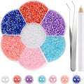 NACHLYNN 6480 Pcs Flat Back Pearl 7 Sizes Mixed Colors AB Half Round Beads by Createyourownlifestory
