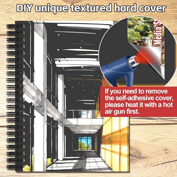 joibabe Spiral Bound Mixed Media Sketchbook, 160 GSM/98LB Heavyweight Acid Free - Image 5