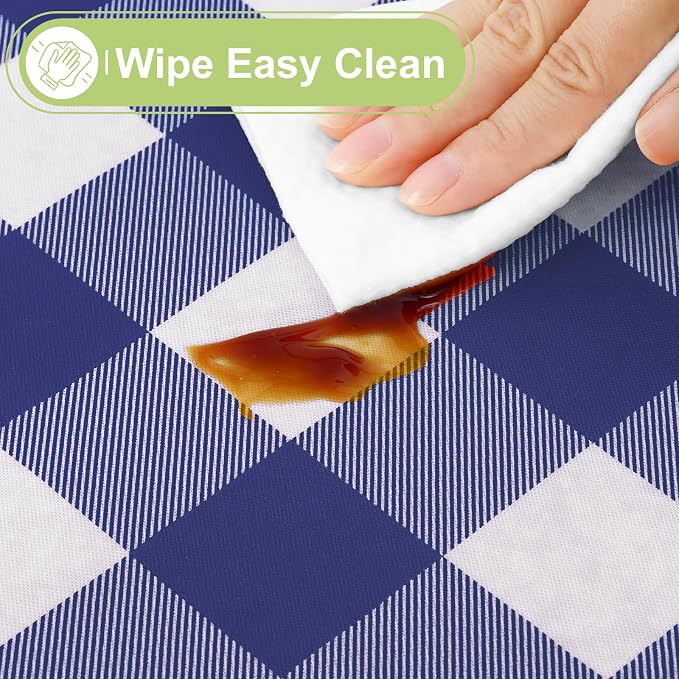 Smiry Plastic Table Cloth, Waterproof Vinyl Tablecloth - Image 3
