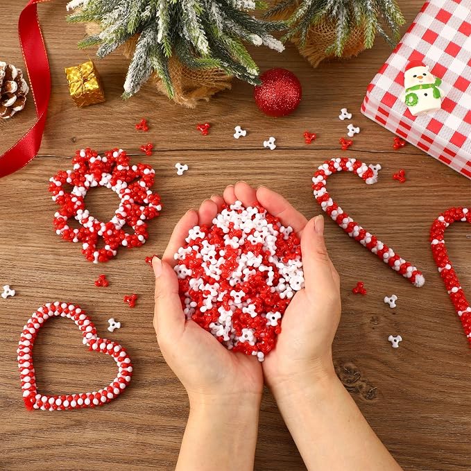UPINS Red White Tri Beads - Image 5