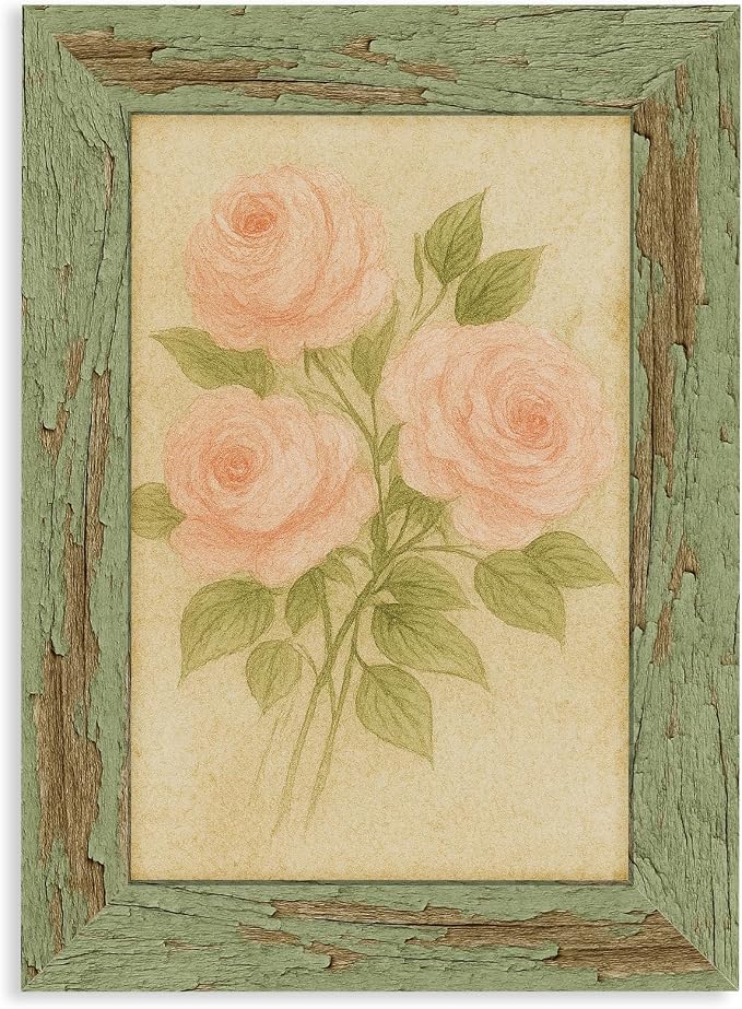 puthiac 5x7 Rustic Farmhouse Picture Frame, Weathered Green, 1 Pack | by PUTHIAC