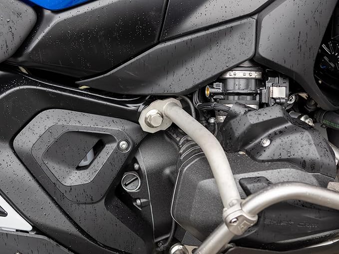 Reinforcement Crash Bars Compatible with BMW R 1300 GS OEM Accessory Crash Bars – 1 Inch Diameter Stainless Steel Tubing - Alloy Clamps with Thick Flanges for Extra Strength & Safety - Silver