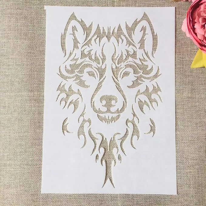 TIAMECH A4 Reusable Wild Wolf Stencil - Image 4