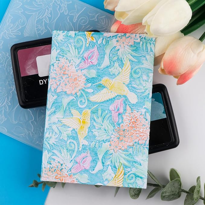 3D Embossing Folder for Card Making Hummingbird and Flowers Plastic Embossing - Image 5