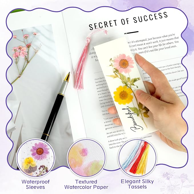 DIY Bookmark Making Kit – 187 PCS Dried Flower Bookmark Kit - Image 5
