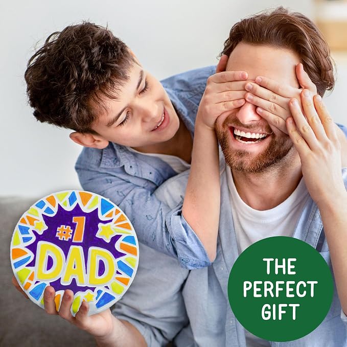 Creative Roots Paint Your Own #1 Dad Stepping Stone, Paintable Ceramic 7 in. - Image 8