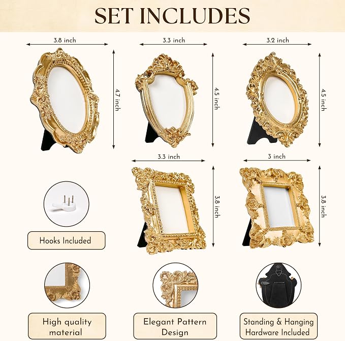 97 Decor Small Gold Picture Frames Set - Image 2