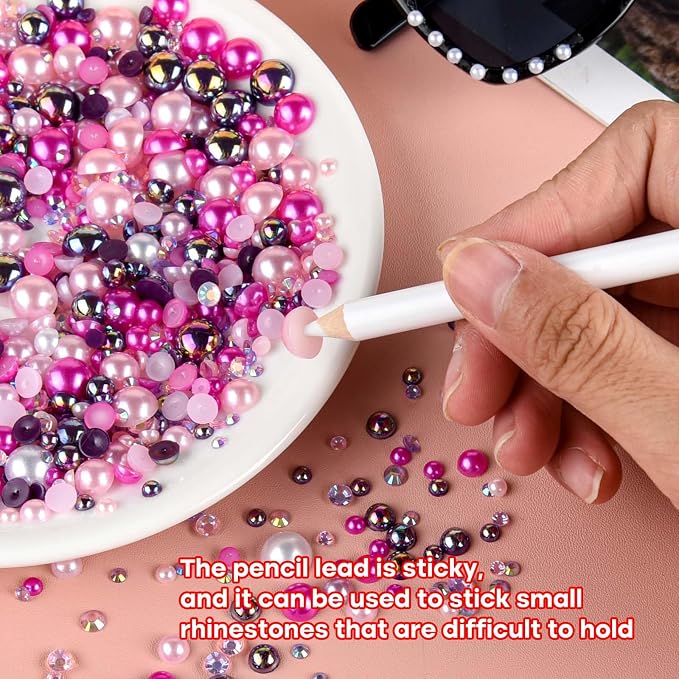 ASTARON 50g Mix Flatback Rhinestones Half Pearls - Image 5