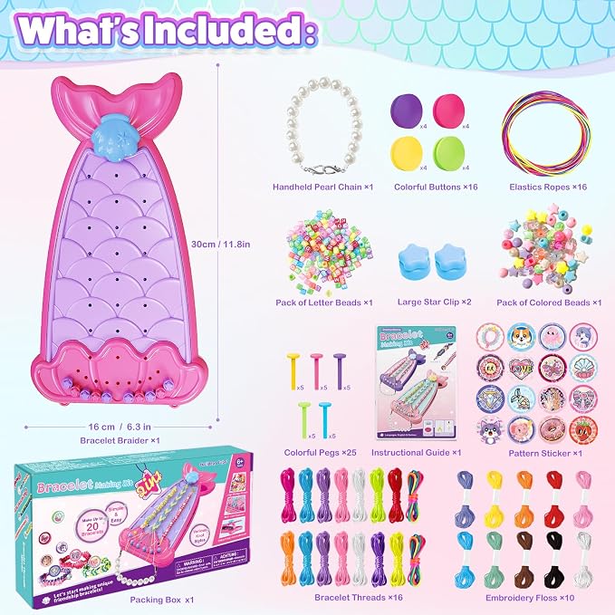 Euclidean Cube 2-in-1 Friendship Bracelet Making Kit, Arts and Crafts - Image 5