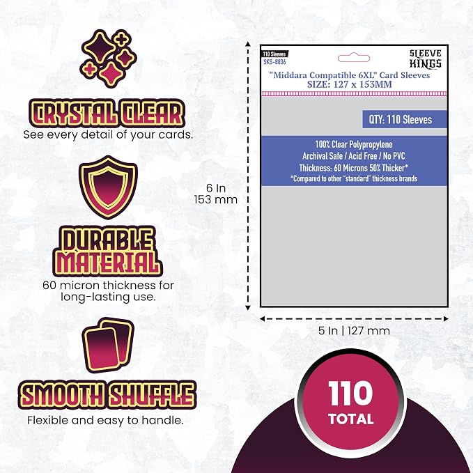 Sleeve Kings Standard Card Sleeves – 110 Count, XXL Size, Compatible - Image 4
