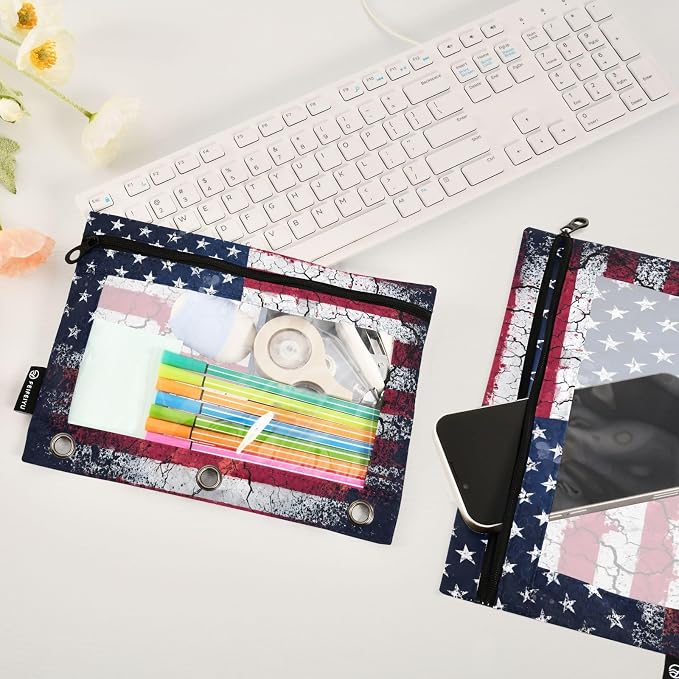 Retro American Flag Pencil Pouch - Image 5