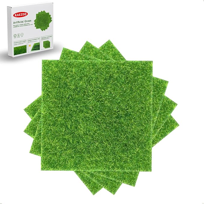 4 Pcs 6 X 6 Inch Fake Grass Decor by KAEZDD