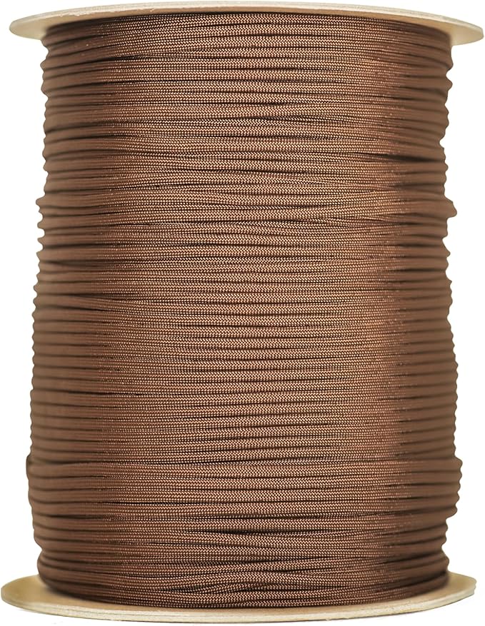 The Paracord Store | Type III 550 Paracord - 250 FT Spool, Chocolate Brown | Heavy Duty 7 Strand Tactical Paracord - USA Made Nylon Outdoor Parachute Cord for Camping, Fishing & More - Survival Cord