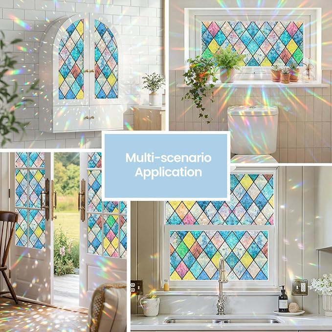 ADD.HERES Window Privacy Film, Stained Glass Decorative Static Cling, Removable - Image 3