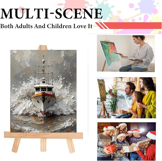Painting by Numbers Kit for Adults Beginner, Ship Art Paint by Numbers Easy for - Image 7
