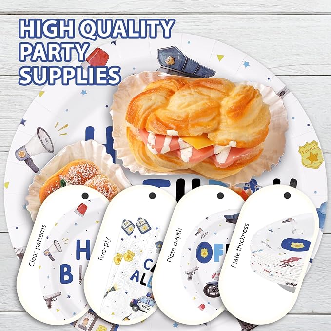 168Pcs Police Birthday Party Decorations - Image 4