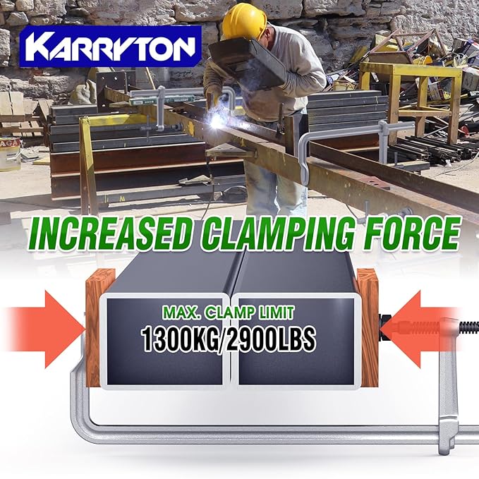 Heavy Duty 20" Inch F-Clamp w/Replaceable Pad, 5-1/2-Inch(140mm) Deep Throat, Bar Size 1-1/5" * 3/5" Drop Forged Steel Bar Clamps, 2900LB Clamping Force