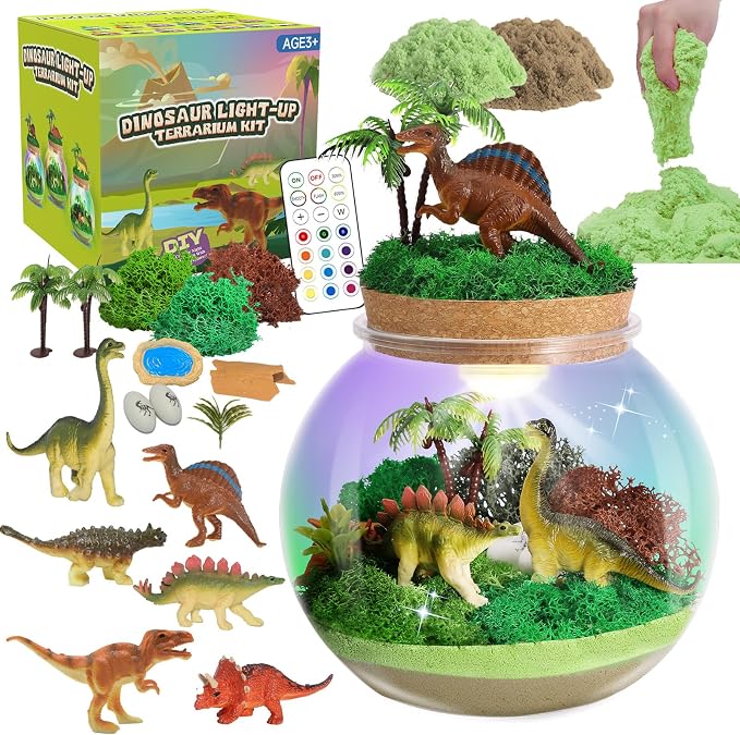 Dinosaur Light-Up Terrarium Kit by Kiddgroo
