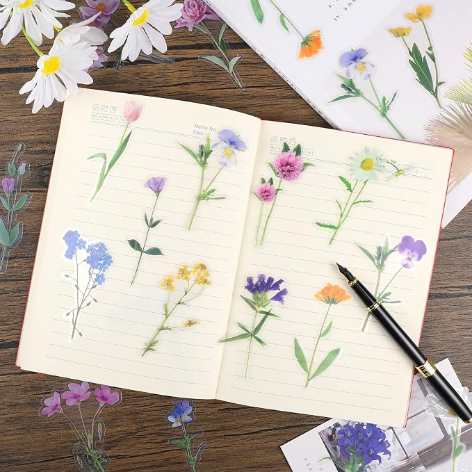 160 Pieces Natural Flower Stickers - Image 4