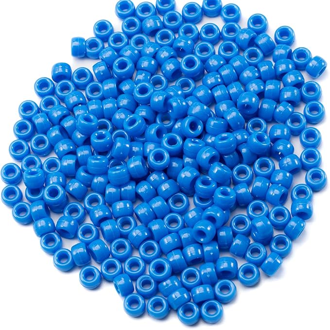 Gxueshan 1000 Pcs Blue Acrylic Pony Beads 6x9mm Bulk - Image 2