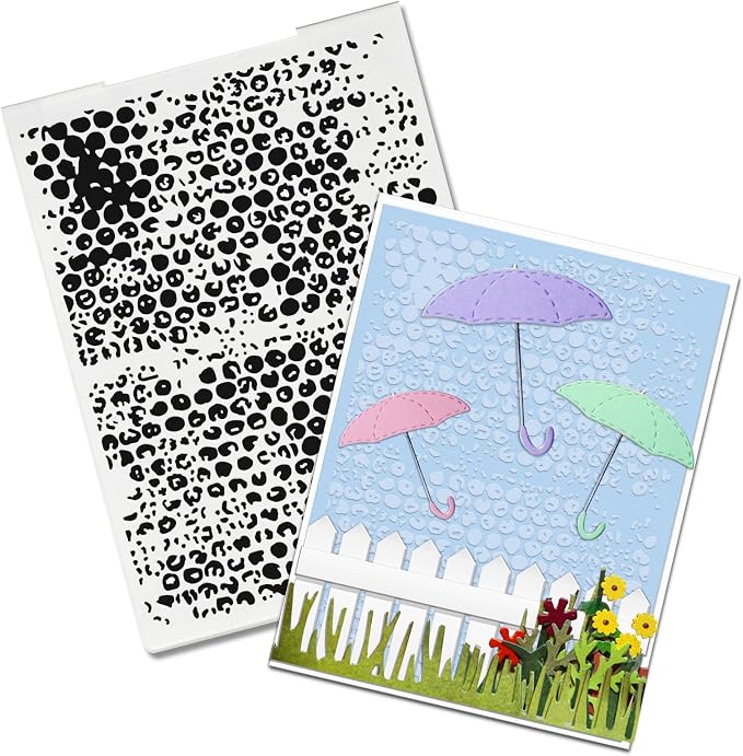 Threetols Dot Embossing Folder, Bubble Background Embossing Folder by Threetols