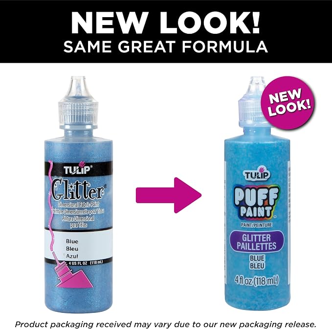 TULIP Puff Paint Glitter Blue 4 Fl Oz - Image 5