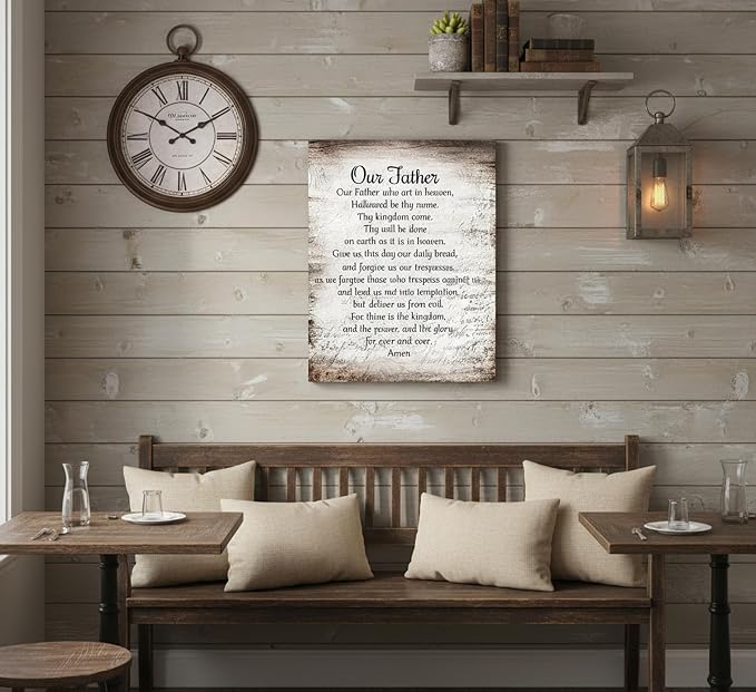 YOXORDQ Our Father Prayer Canvas Wall Art-Canvas Wrapping 12x16in | Christian - Image 7