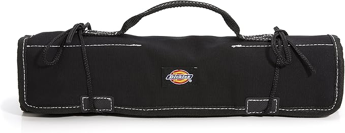 Dickies Large Wrench/Screwdriver Organizer Roll for Mechanics, 23 Tool Pockets, Durable Canvas Construction, 26 in. x 14.25 in. Unrolled, Black