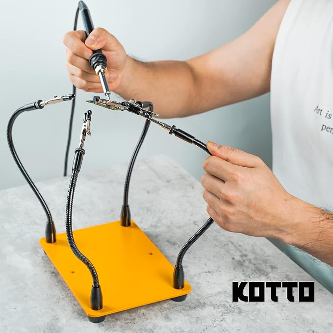 KOTTO Helping Hands Soldering, Third Hand Soldering Tool PCB Holder Four Arms - Image 7