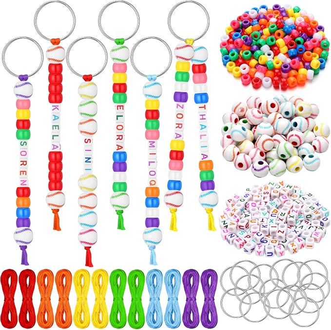 Landical 564 Pcs Baseball Keychain Making Kit DIY Basketball Bead Keychain Set by Landical