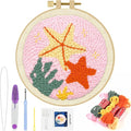 ERKOON Punch Needle Kit Adults Beginners, DIY Easy Sea Animals Embroidery Set by ERKOON