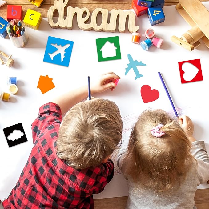 24 Piece Stencils for Kids Stencils for Painting Sidewalk Chalk Stencil Outdoor - Image 5