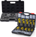 Segomo Tools Metric & SAE 261 Piece HSS Drill Thread Repair Kit & 60 Piece Tap & Die Tool Set Bundle - THREAD261-60MMSAE