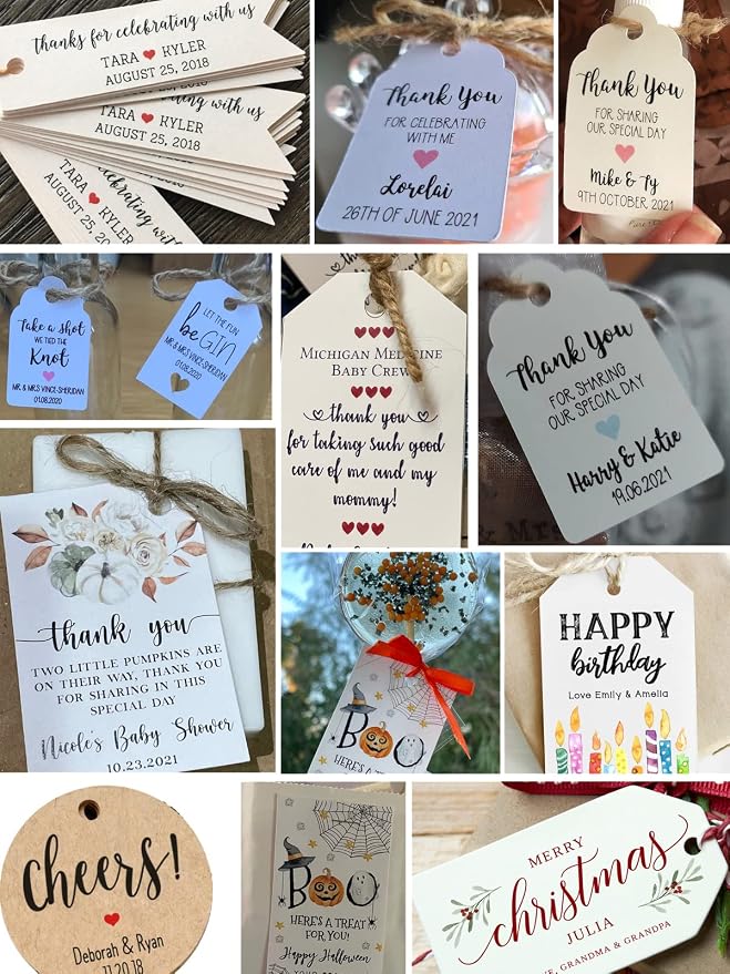 Personalized Custom 100 Pcs Price Tags, Kraft Paper Gift Tags - Image 4