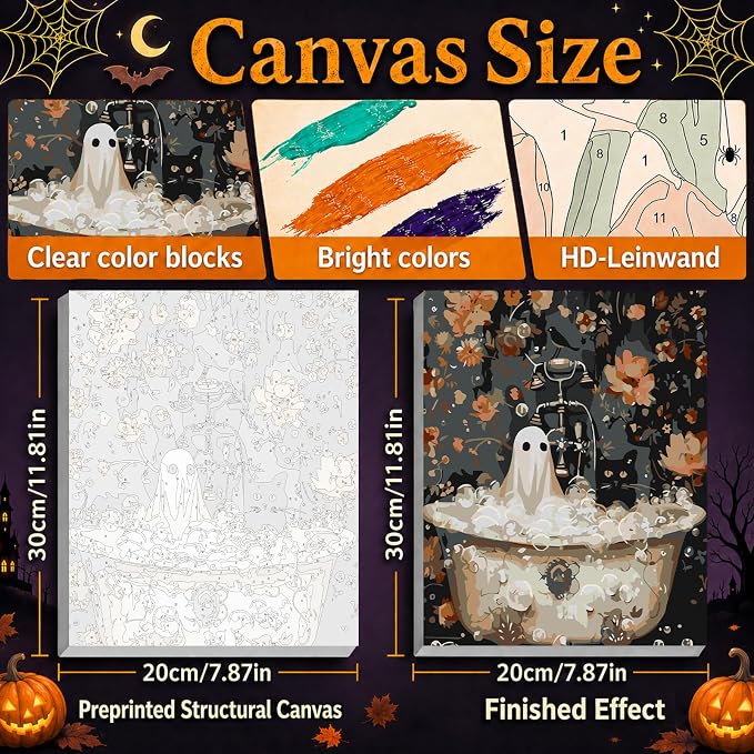 Mandun 3 Pack Halloween Paint by Numbers Kit - Image 2