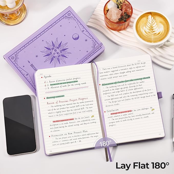 EMSHOI Lined Journal Notebook, 320 Numbered Pages, A5 Size | Leather Hardcover - Image 2