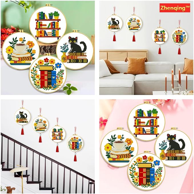 Zhenqing 4 Themes Cross Stitch Kit Set - Image 7