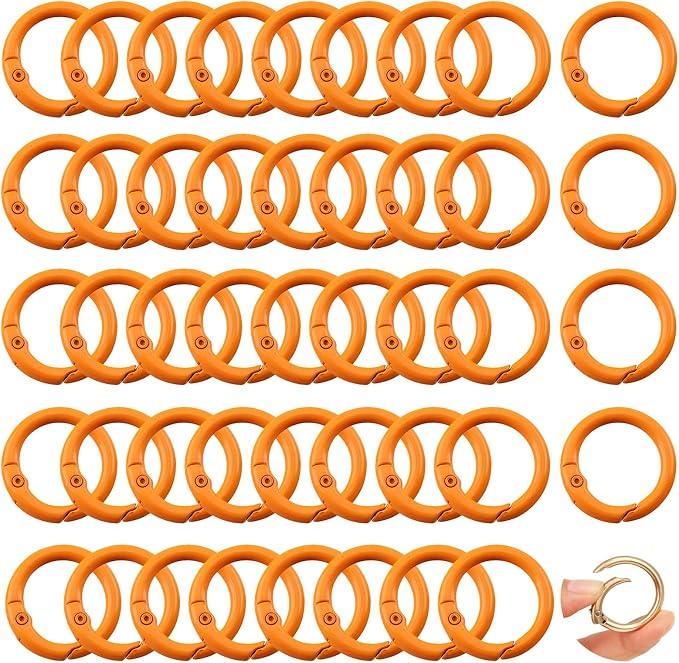 Round Carabiner Clip Bulk 48pcs 1 Inch Colorful Circle Carabiner Key Ring Clips by Cmidy