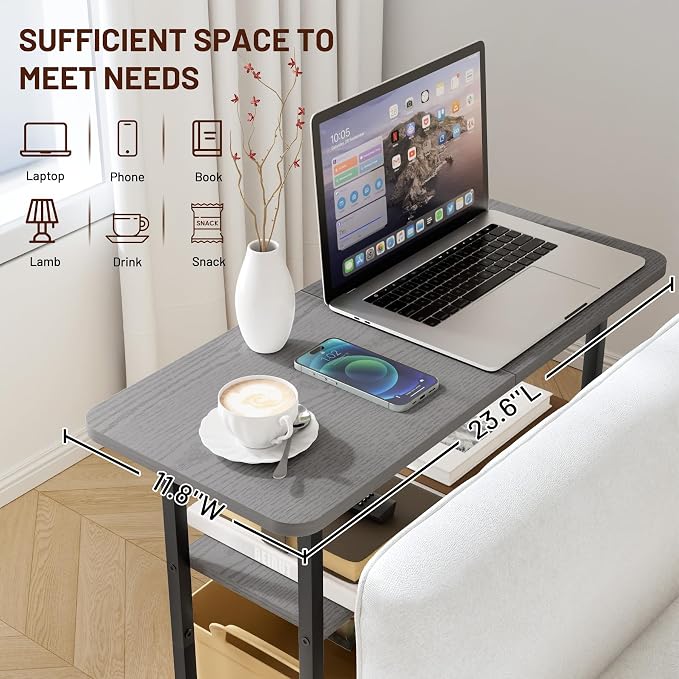 SLEEPING LAMB Side Table for Living Room, 3-Tier End Table for Small Space - Image 4