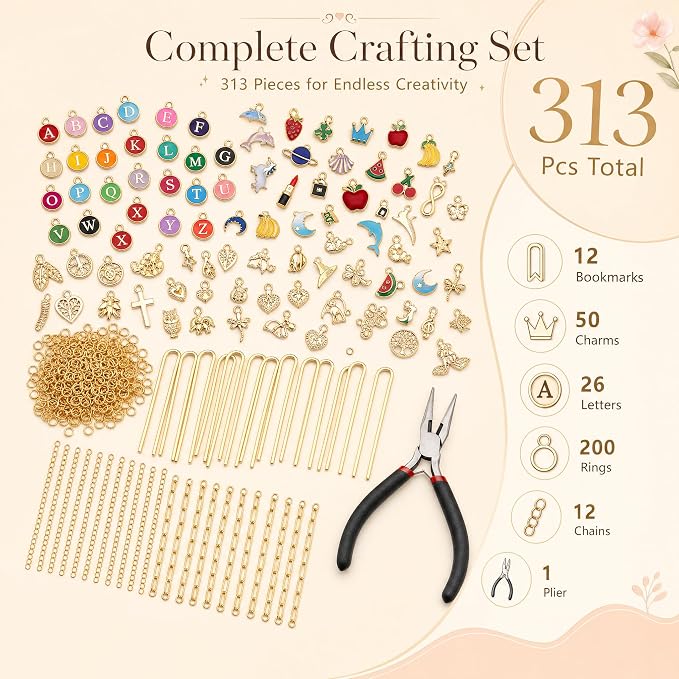 YOJO 313 Pcs Metal Bookmarks Making Kit, 12 Set DIY Bookmark Blanks Craft - Image 2