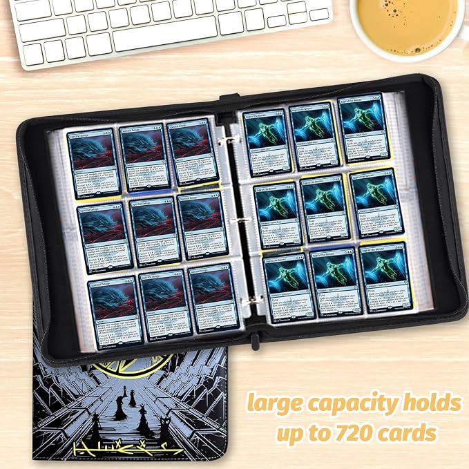 9 Pocket Card Binder, 720 Double Sided Pocket Trading Card Binder, Premium PU - Image 6