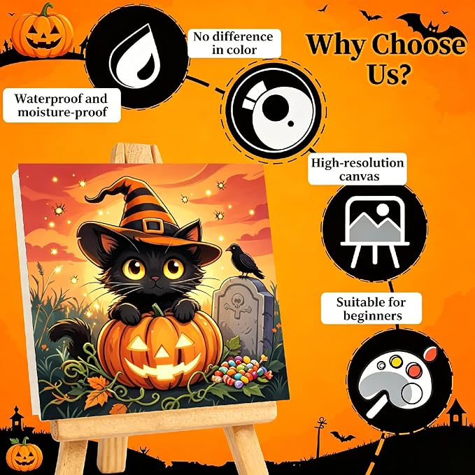 Arttoplus 4 Pack Halloween Paint by Numbers Kit - Image 3