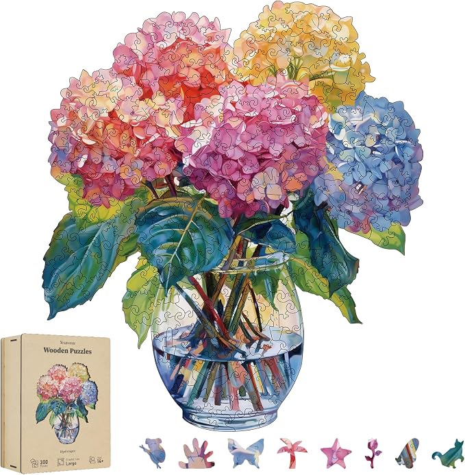 300 Pieces Flowers Wooden Puzzles by Yezavesu