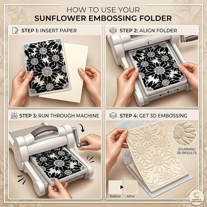 5x7 Inch Sunflower 3D Embossing Folder - Image 7