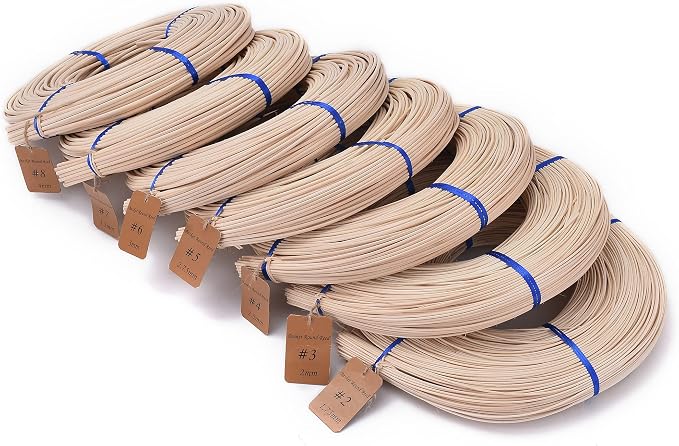 VFULIE 5PCS Basket Round Reeds #6 3mm 1-Pound Coil Basket Weaving Canes - Image 2